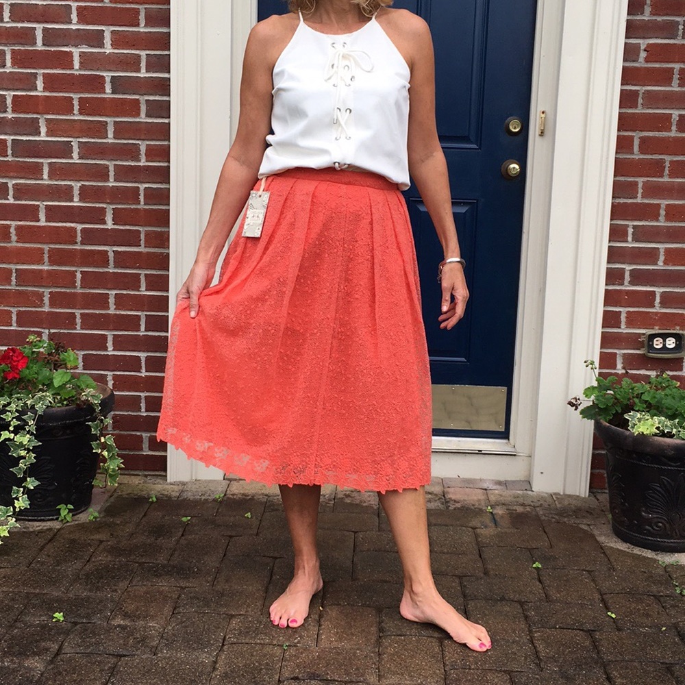 NWT! Chelsea & Violet orange skirt.